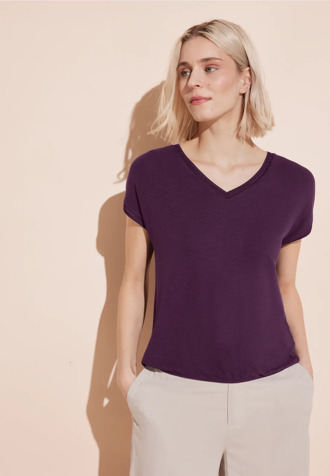 Street One T-Shirt mit V-Neck