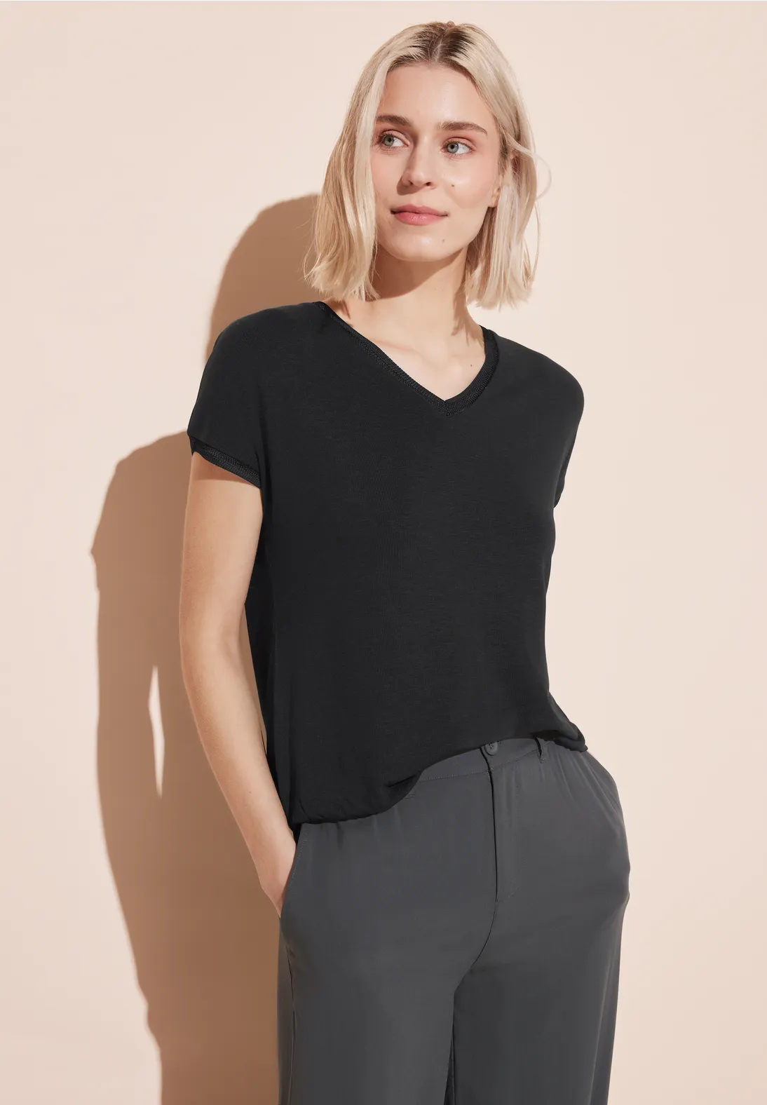 Street One T-Shirt mit V-Neck