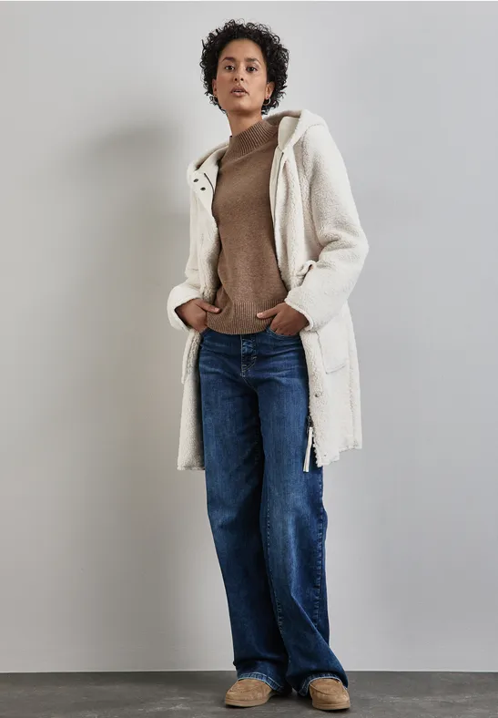 Street One Teddy-Mantel Mit Kapuze