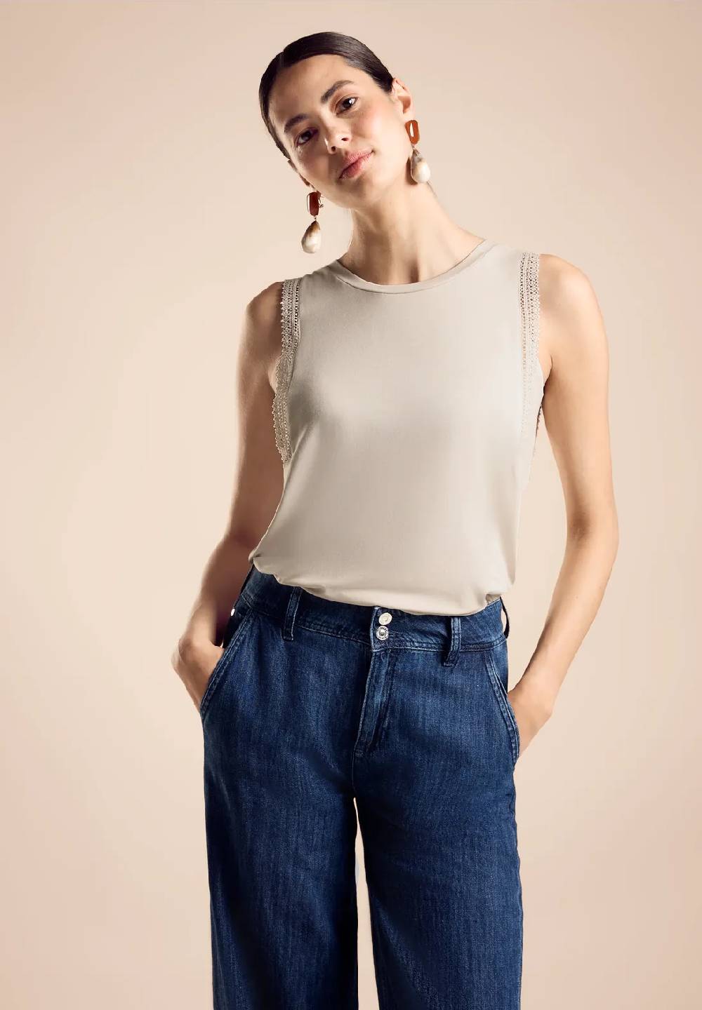 Street One Top mit Häkelkante