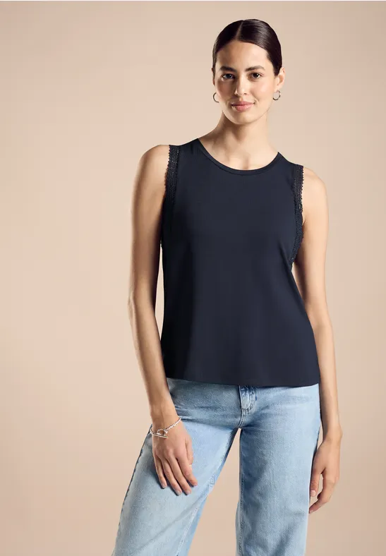 Street One Top Mit Häkelkante