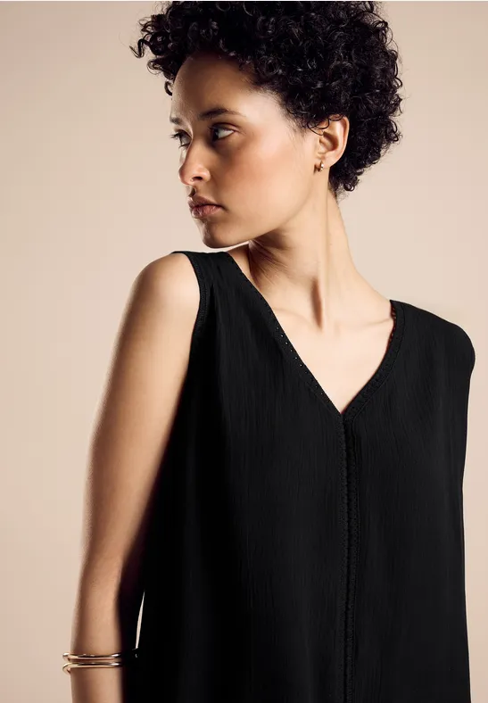 Street One Top Mit Häkelkante