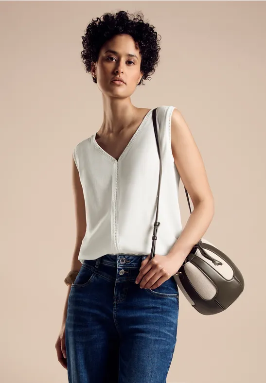 Street One Top Mit Häkelkante