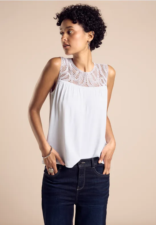 Street One Top Mit Häkelspitze