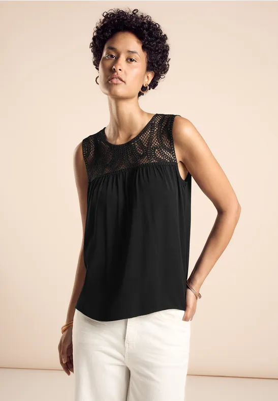 Street One Top Mit Häkelspitze