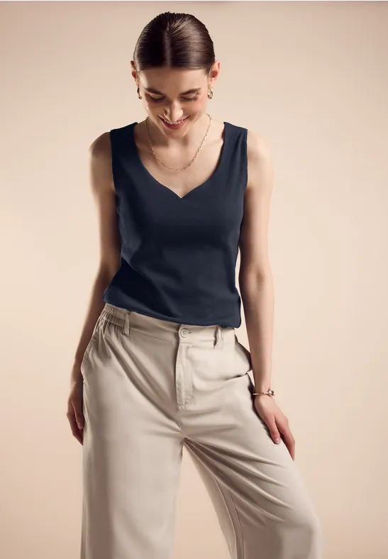 Street One Top Mit Herzausschnitt - Style GANIA