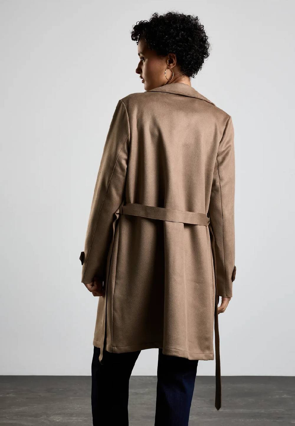 Street One Velours-Look Trenchcoat