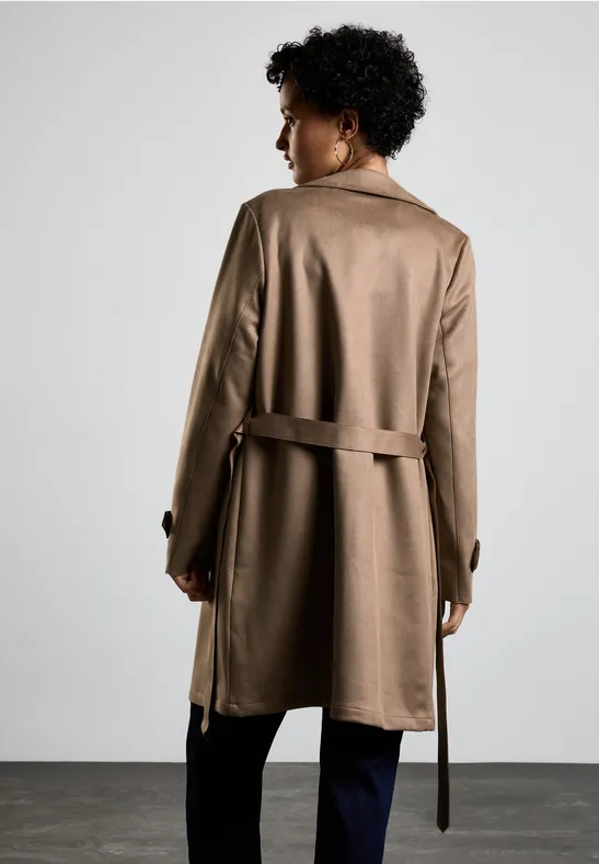 Street One Velours-Look Trenchcoat