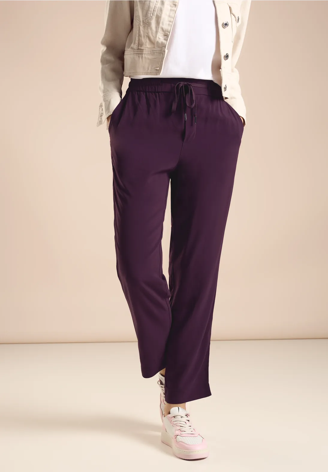 Street One Viskose Hose in Unifarbe - Style BONNY