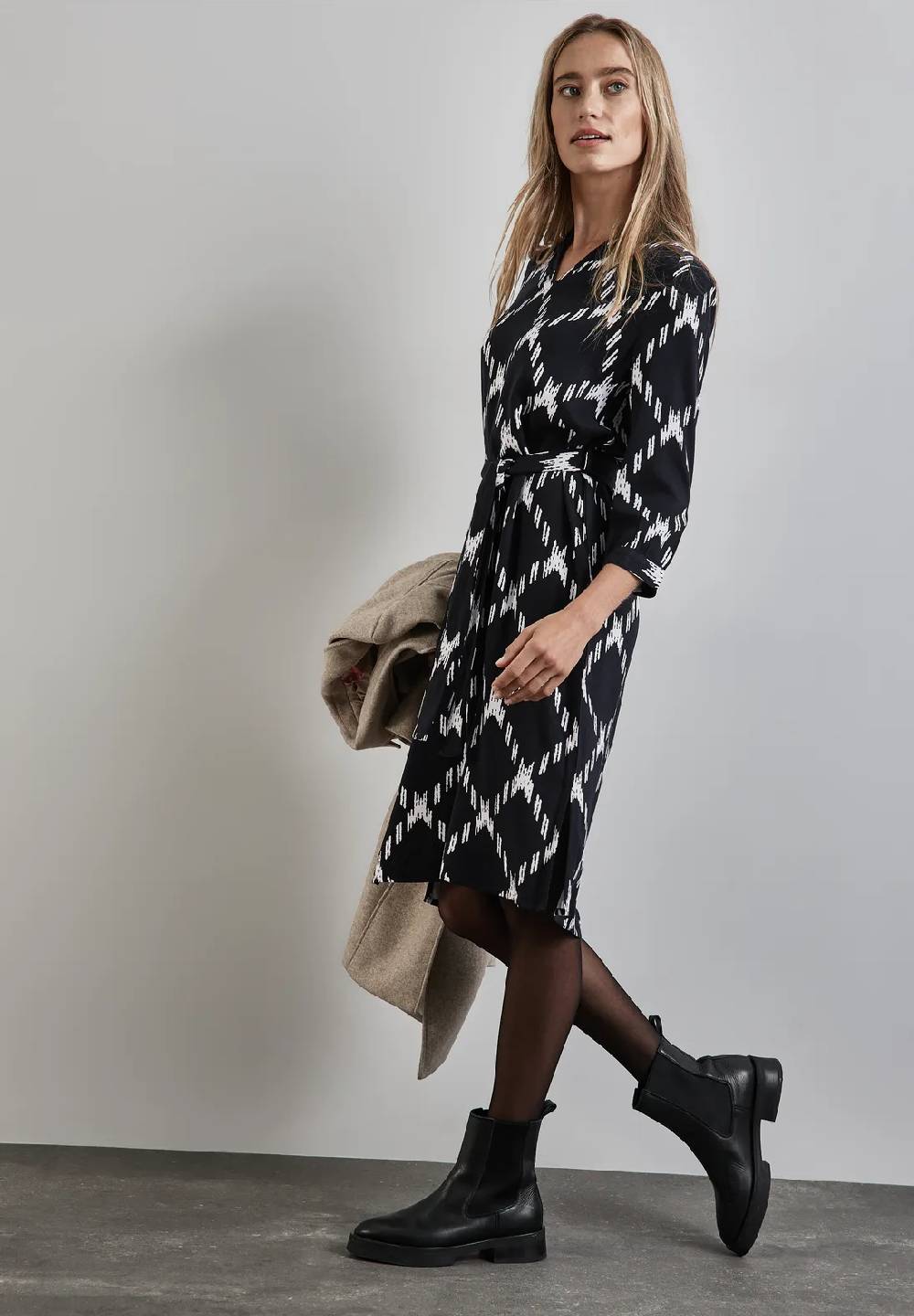 Street One Viskose-Kleid mit Hemdkragen