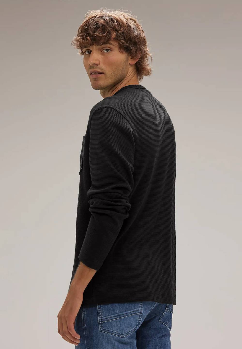 Street One Waffelstruktur Langarmshirt