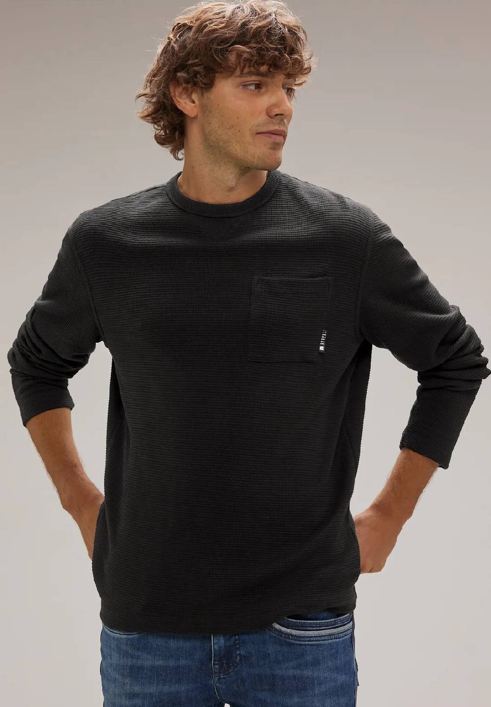 Street One Waffelstruktur Langarmshirt