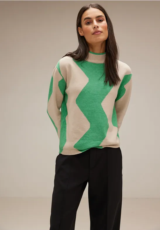 Street One Zick Zack Muster Pullover