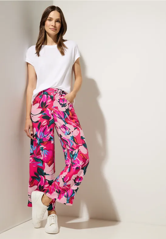 Street One Viskose Casual Fit 7/8 Hose - Style WIDE LEG