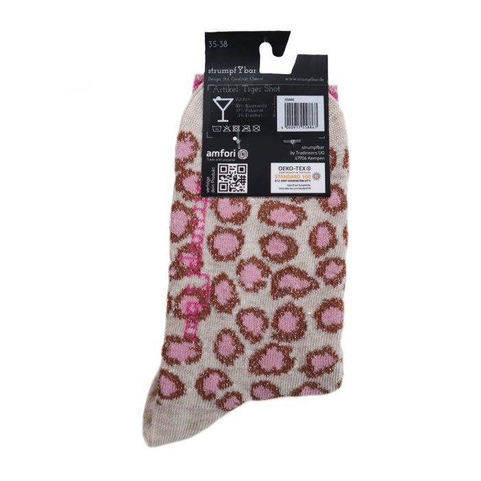 Strumpfbar Taiger Shot Beigemelange-rose