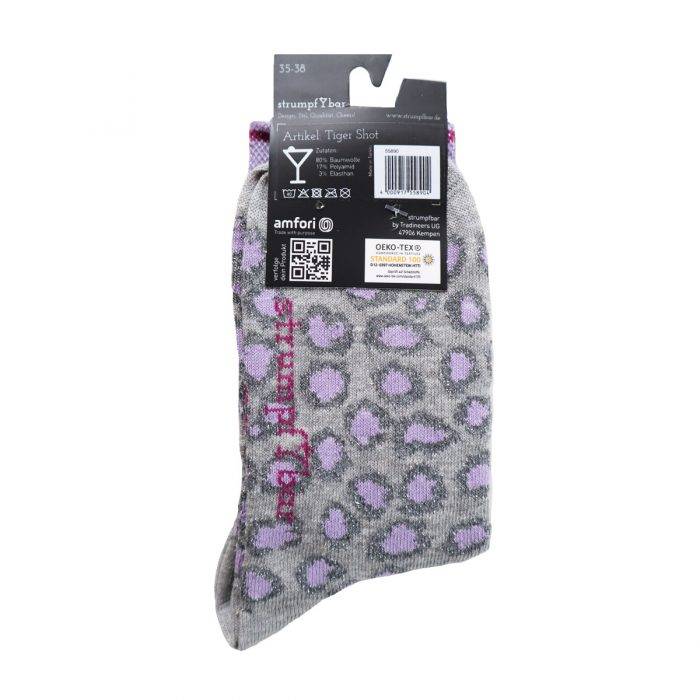 Strumpfbar Taiger Shot Graumelange-lavendel