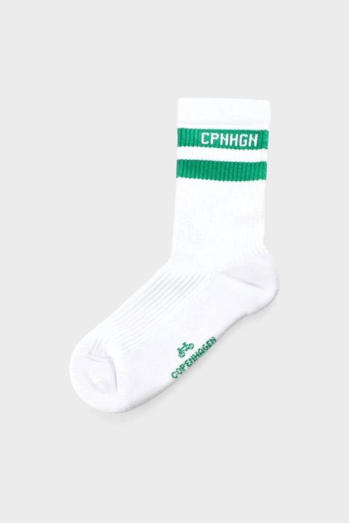 Studio Copenhagen CPH SOCKS 3 Cotton Blend White/green