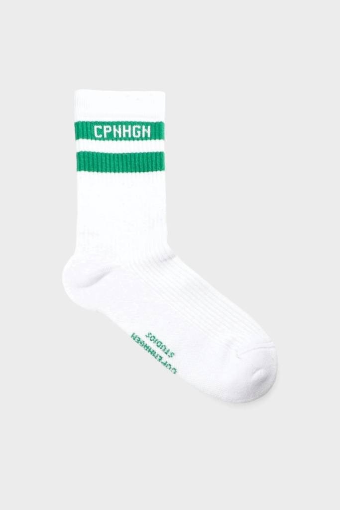 Studio Copenhagen CPH SOCKS 3 Cotton Blend White/green