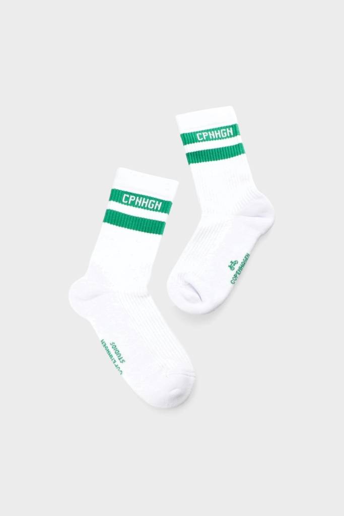 Studio Copenhagen CPH SOCKS 3 Cotton Blend White/green