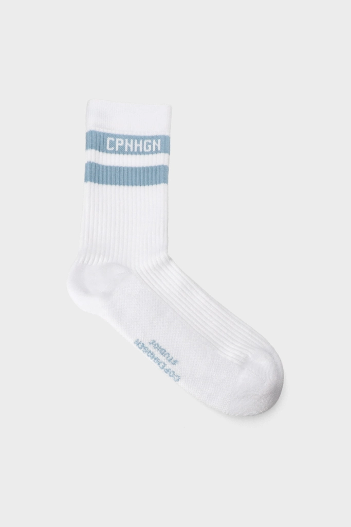 Studio Copenhagen CPH SOCKS 3 Cotton Blend White/light Blue