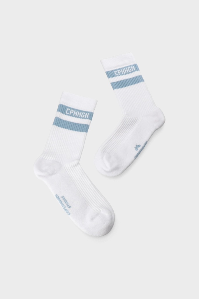Studio Copenhagen CPH SOCKS 3 Cotton Blend White/light Blue