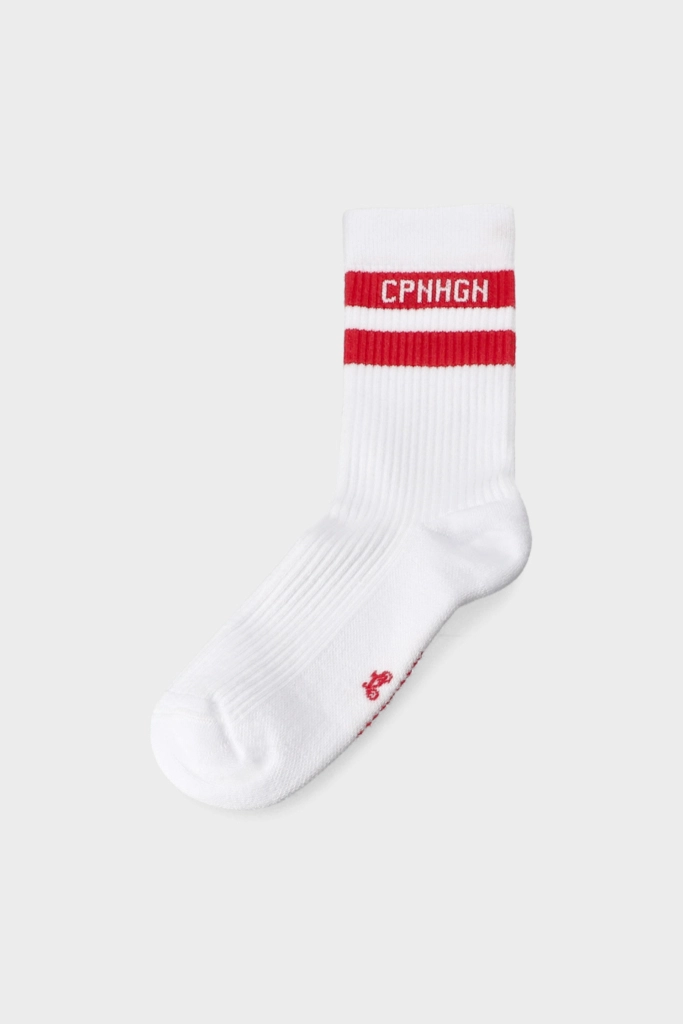 Studio Copenhagen CPH SOCKS 3 Cotton Blend White/red