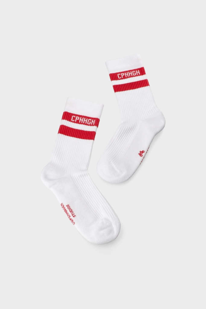 Studio Copenhagen CPH SOCKS 3 Cotton Blend White/red