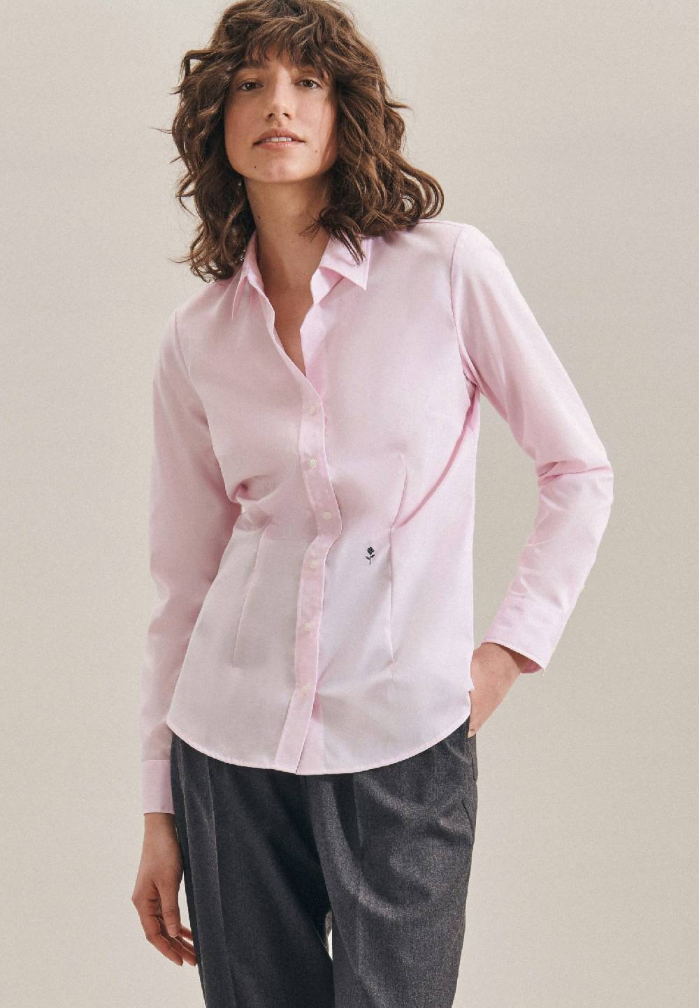 Studio Seidensticker Bügelfreie Fil A Fil Hemdbluse