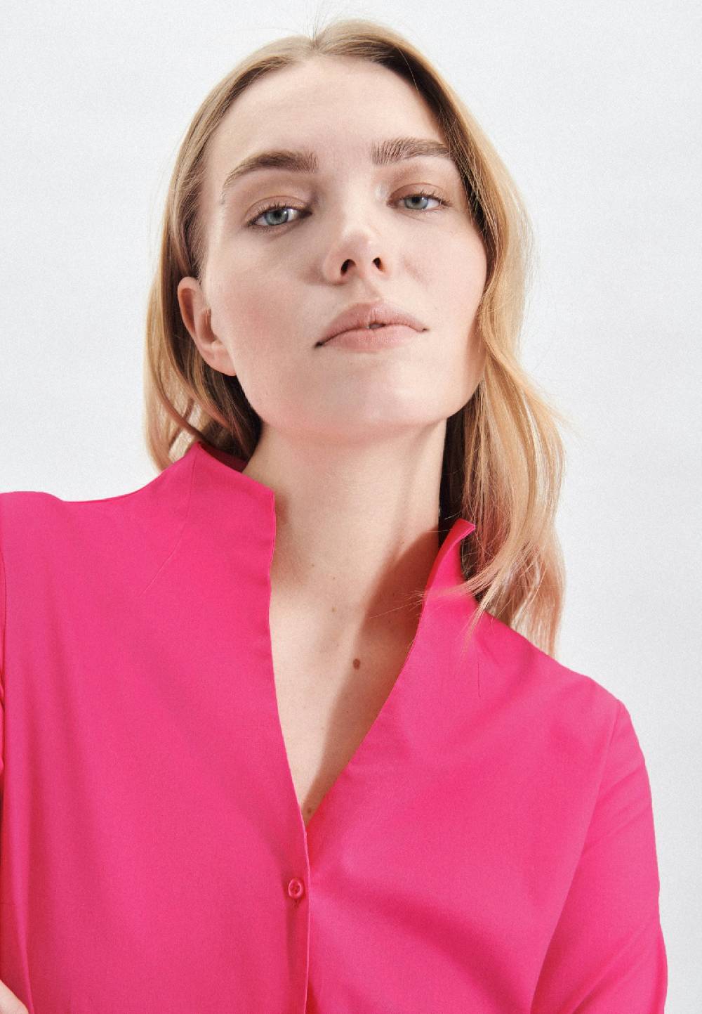 Studio Seidensticker Bügelfreie Popeline Kelchkragenbluse