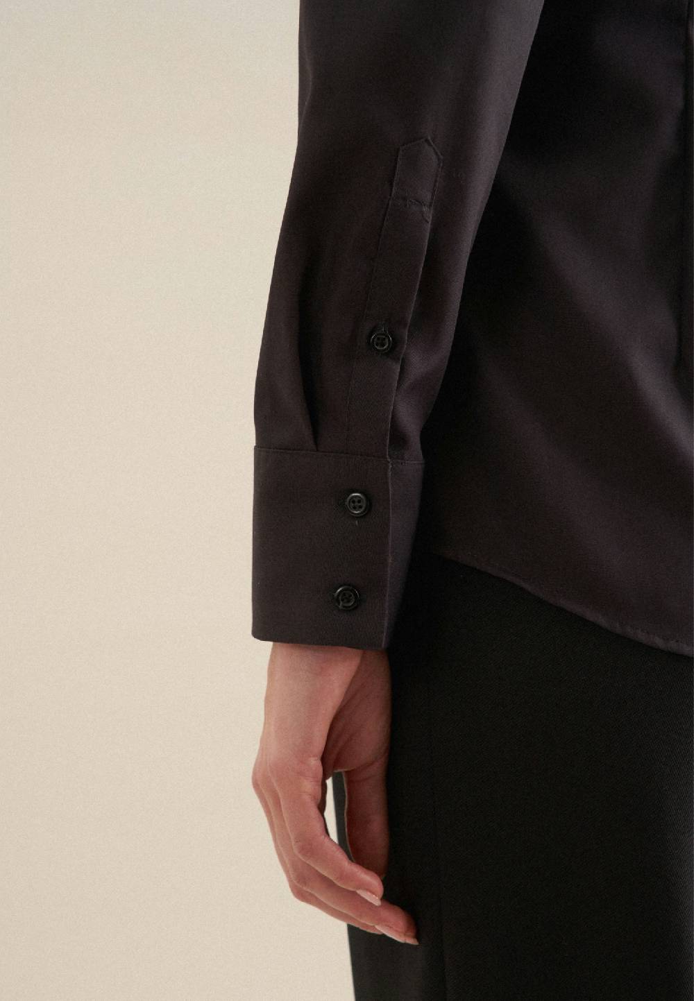 Studio Seidensticker Bügelfreie Popeline Kelchkragenbluse