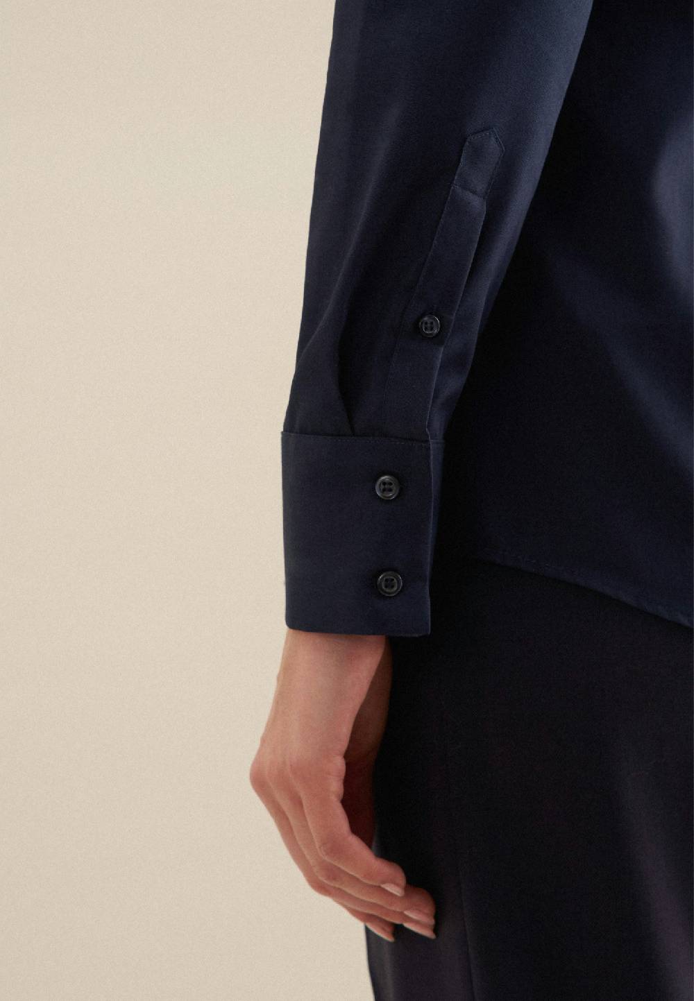 Studio Seidensticker Bügelfreie Popeline Kelchkragenbluse