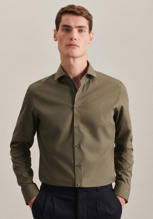 Studio Seidensticker Bügelfreies Popeline Business Hemd in Slim mit Kentkragen