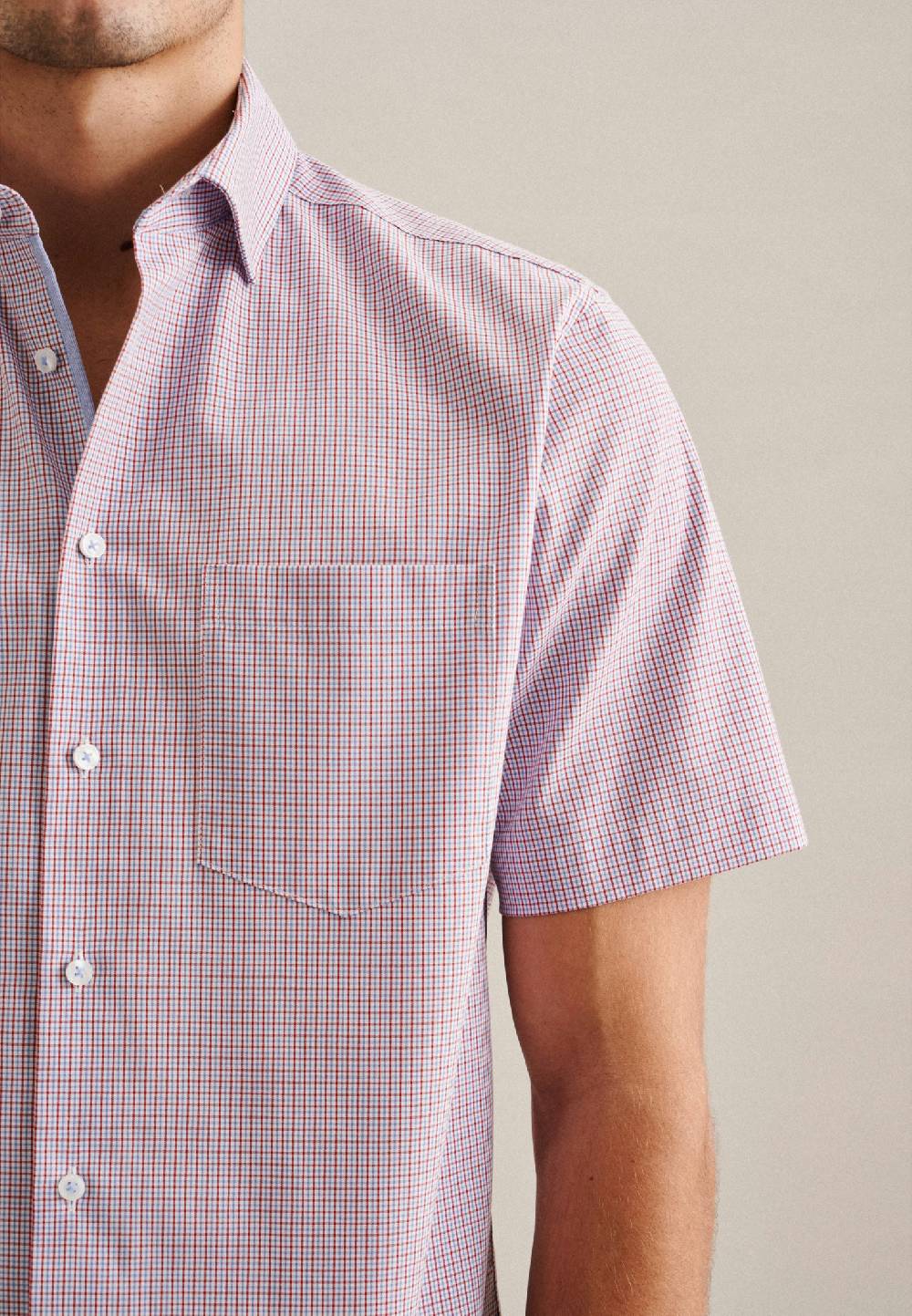 Studio Seidensticker Bügelfreies Popeline Kurzarm Business Hemd In Regular Mit Kentkragen