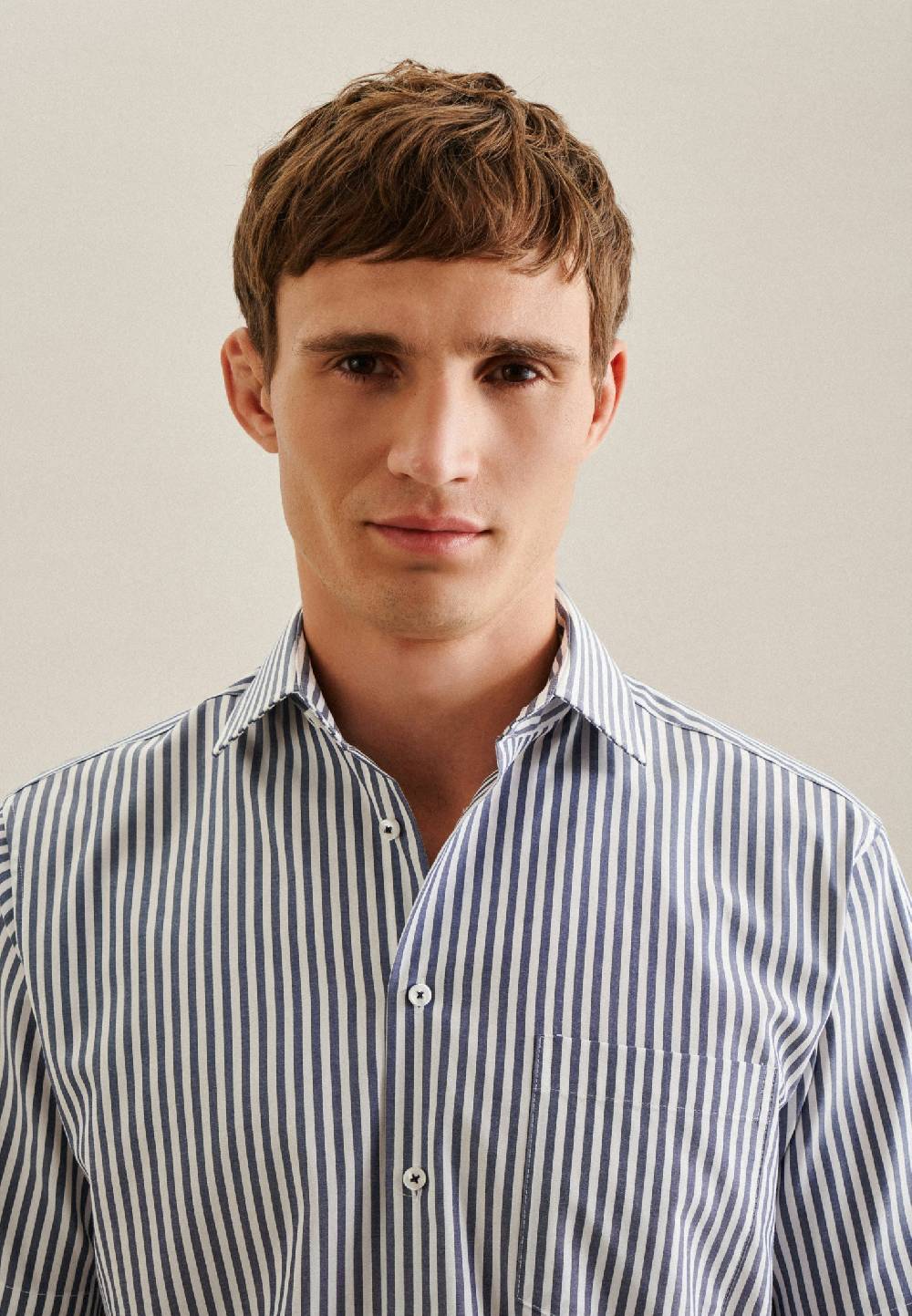 Studio Seidensticker Bügelfreies Popeline Kurzarm Business Hemd In Regular Mit Kentkragen