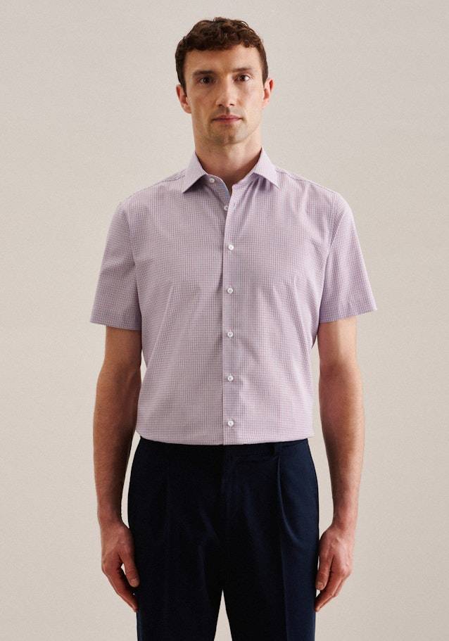 Studio Seidensticker Bügelfreies Popeline Kurzarm Business Hemd in Shaped mit Kentkragen