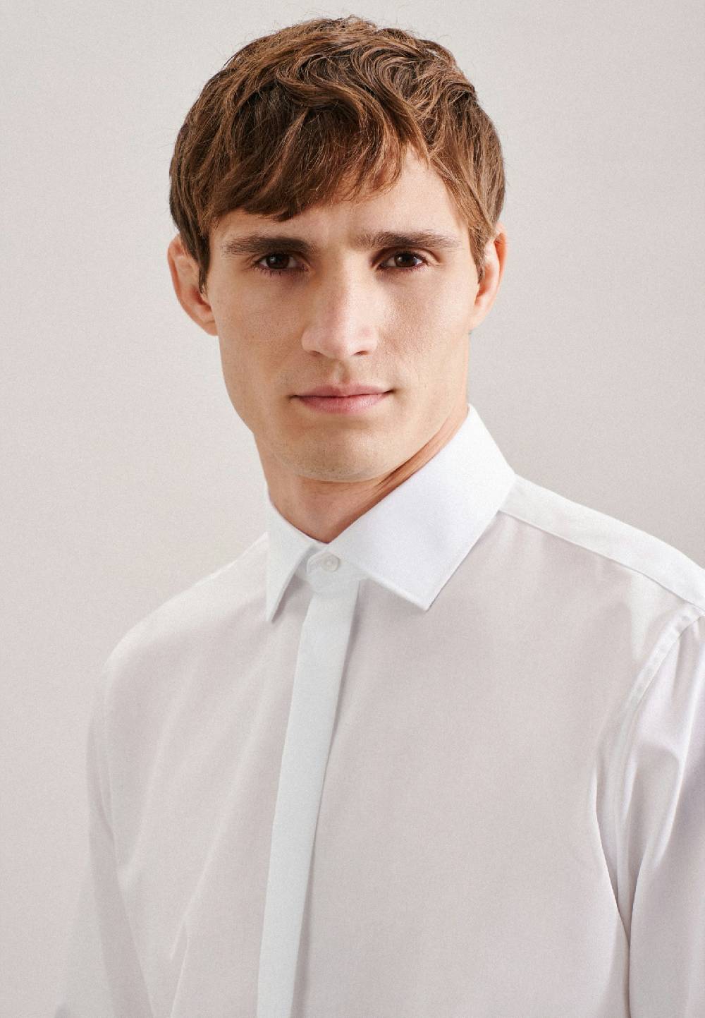 Studio Seidensticker Bügelfreies Popeline Smokinghemd In Slim Mit Kentkragen