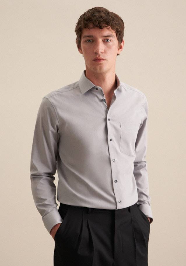 Studio Seidensticker Bügelfreies Struktur Business Hemd in Regular mit Kentkragen