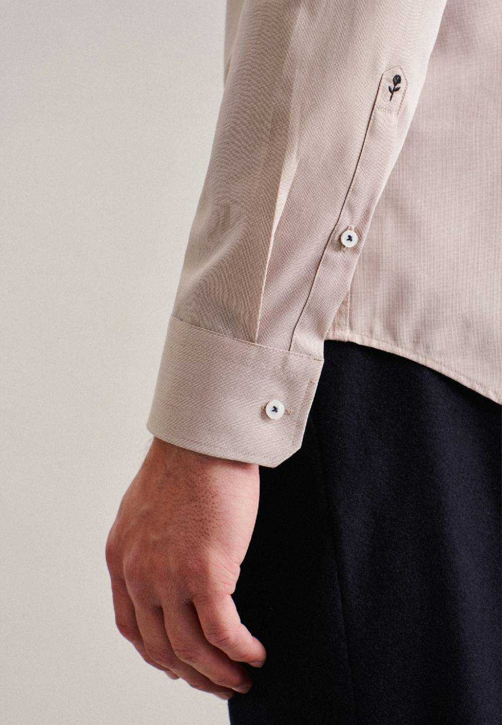 Studio Seidensticker Bügelfreies Struktur Business Hemd In Shaped Mit Kentkragen