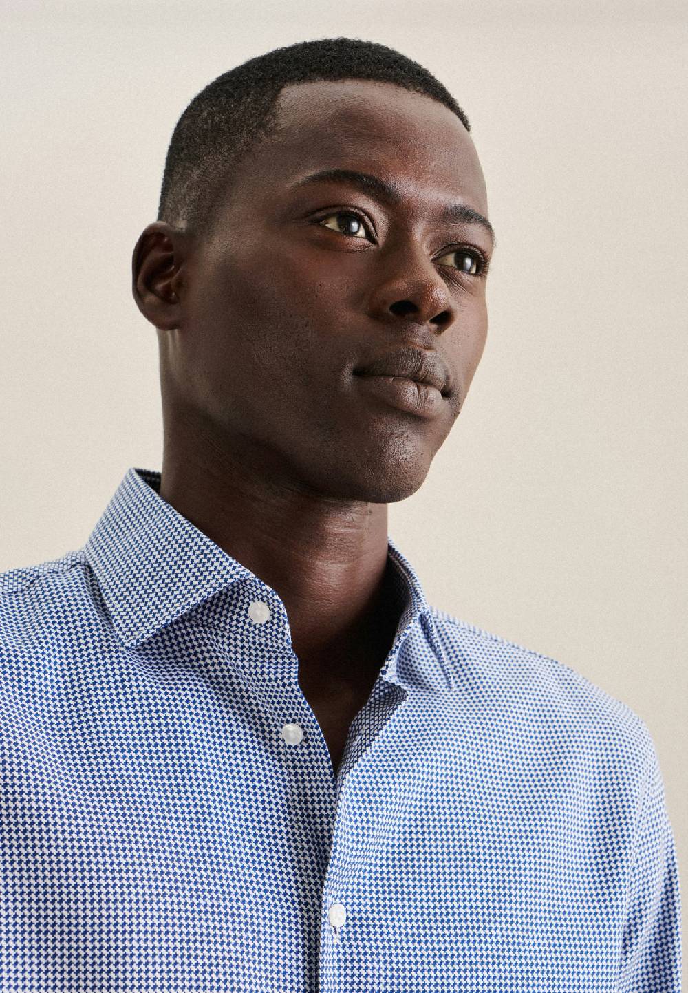 Studio Seidensticker Bügelfreies Struktur Business Hemd In Slim Mit Kentkragen