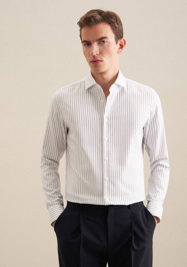 Studio Seidensticker Bügelfreies Struktur Business Hemd in Slim mit Kentkragen