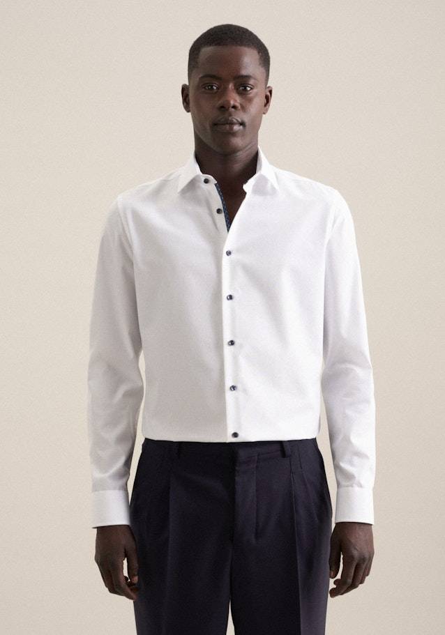Studio Seidensticker Bügelfreies Struktur Business Hemd in Slim mit Kentkragen
