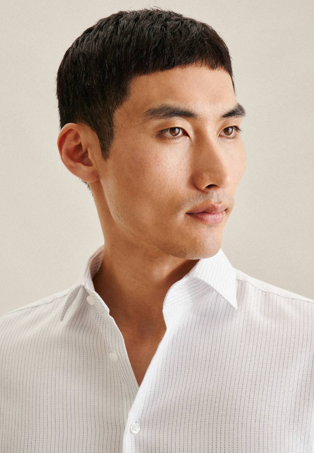 Studio Seidensticker Bügelfreies Struktur Business Hemd In Slim Mit Kentkragen