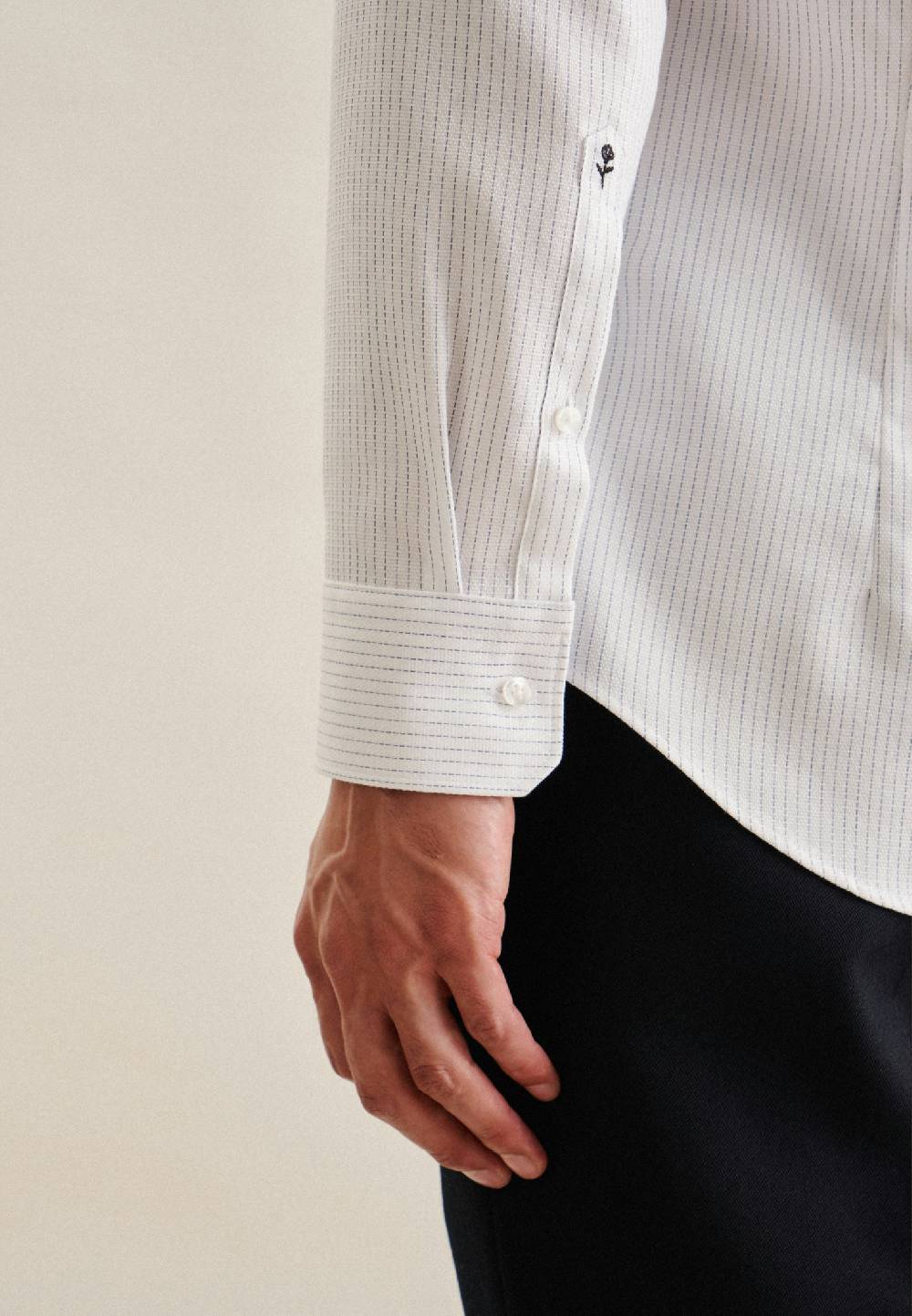 Studio Seidensticker Bügelfreies Struktur Business Hemd In Slim Mit Kentkragen