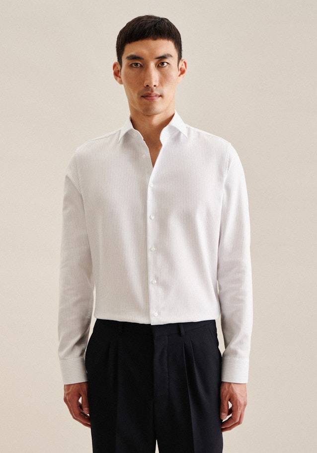 Studio Seidensticker Bügelfreies Struktur Business Hemd in Slim mit Kentkragen