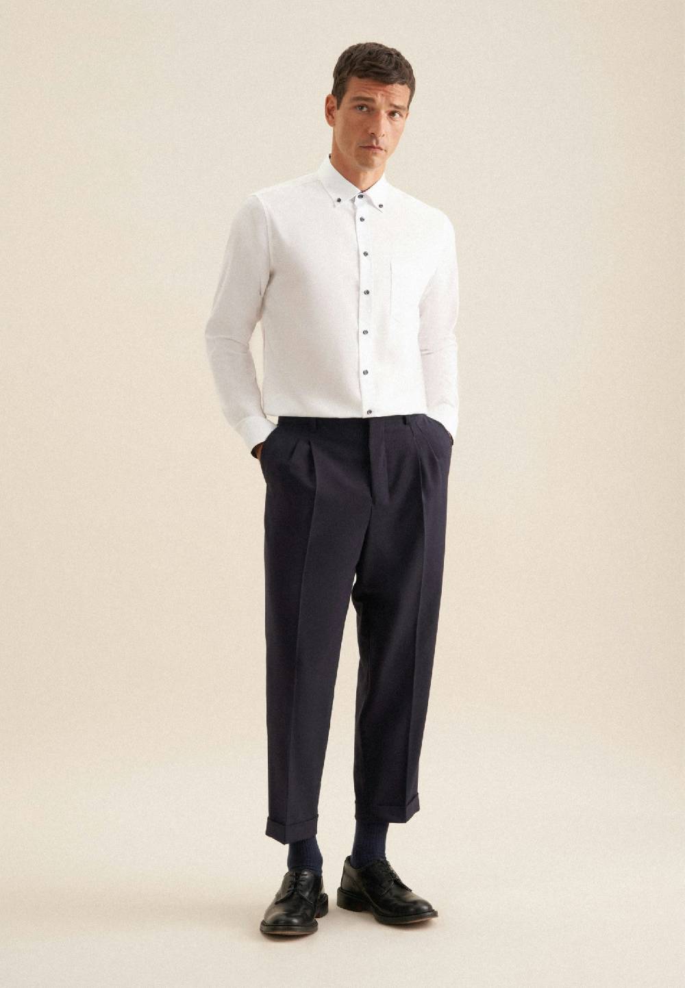 Studio Seidensticker Bügelfreies Twill Business Hemd In Regular Mit Button-Down-Kragen