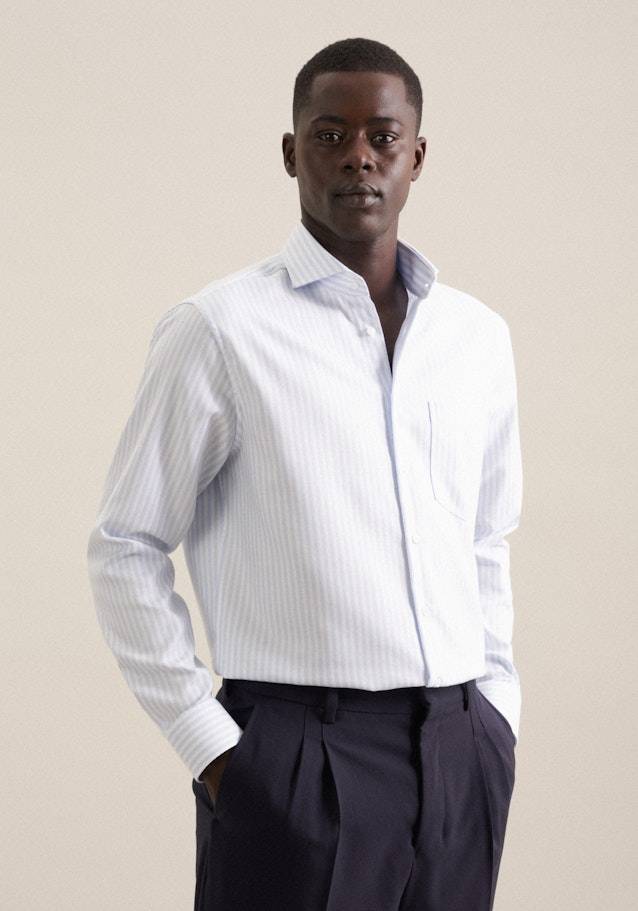 Studio Seidensticker Bügelfreies Twill Business Hemd in Regular mit Haifischkragen