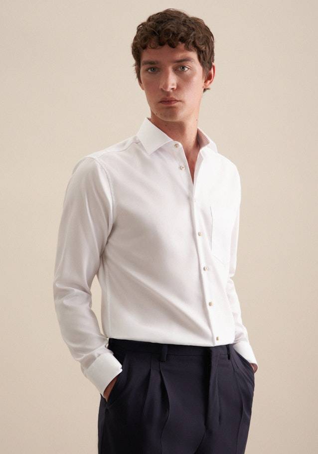 Studio Seidensticker Bügelfreies Twill Business Hemd in Regular mit Kentkragen