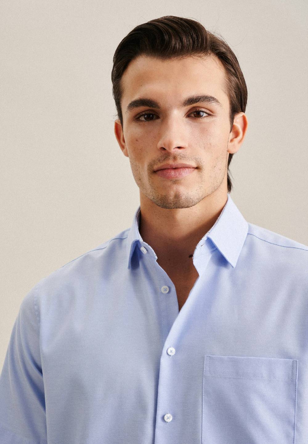 Studio Seidensticker Bügelfreies Twill Kurzarm Business Hemd In Regular Mit Kentkragen