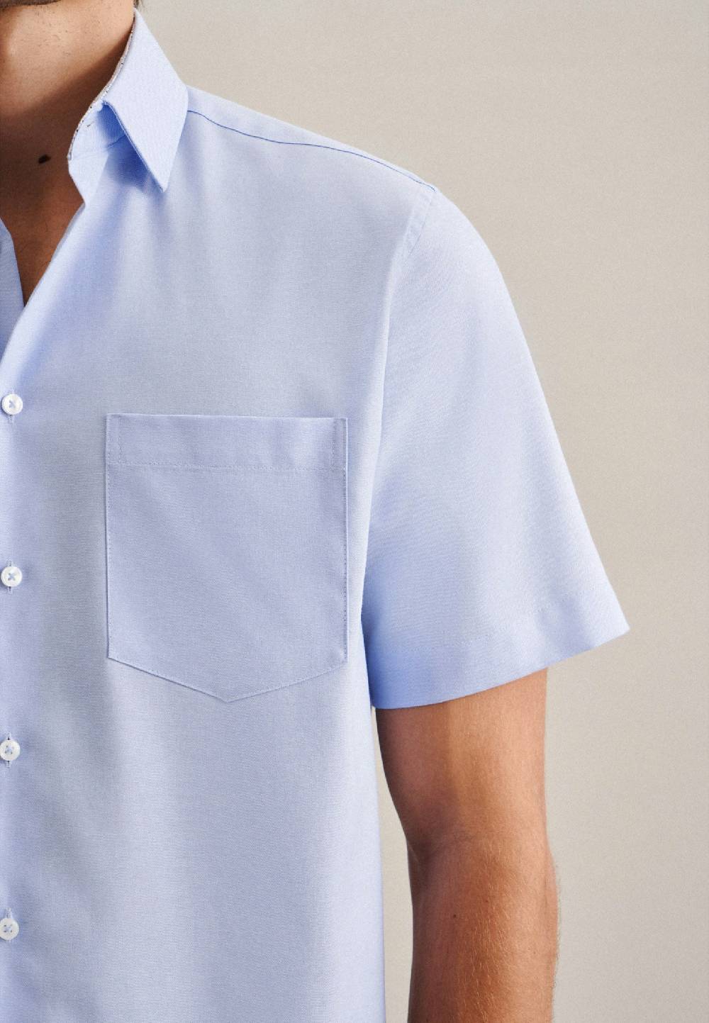 Studio Seidensticker Bügelfreies Twill Kurzarm Business Hemd In Regular Mit Kentkragen