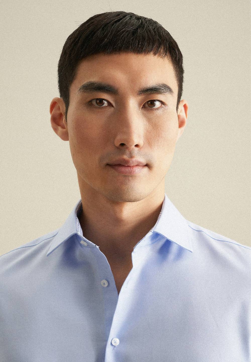 Studio Seidensticker Bügelfreies Twill Kurzarm Business Hemd In Shaped Mit Kentkragen